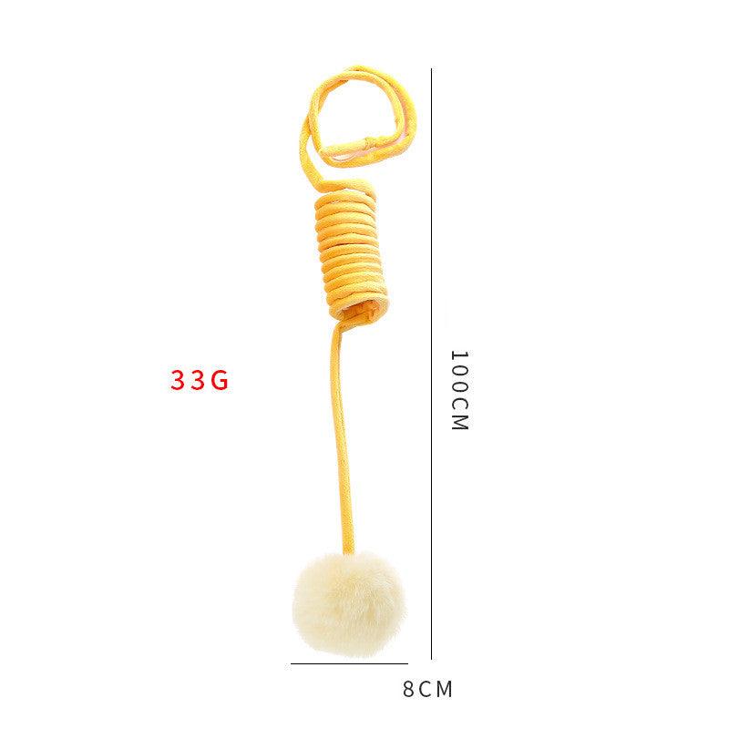 Interactive Plush Cat Toy with Self-Hi Sucker and Spring Rabbit Hair Ball!