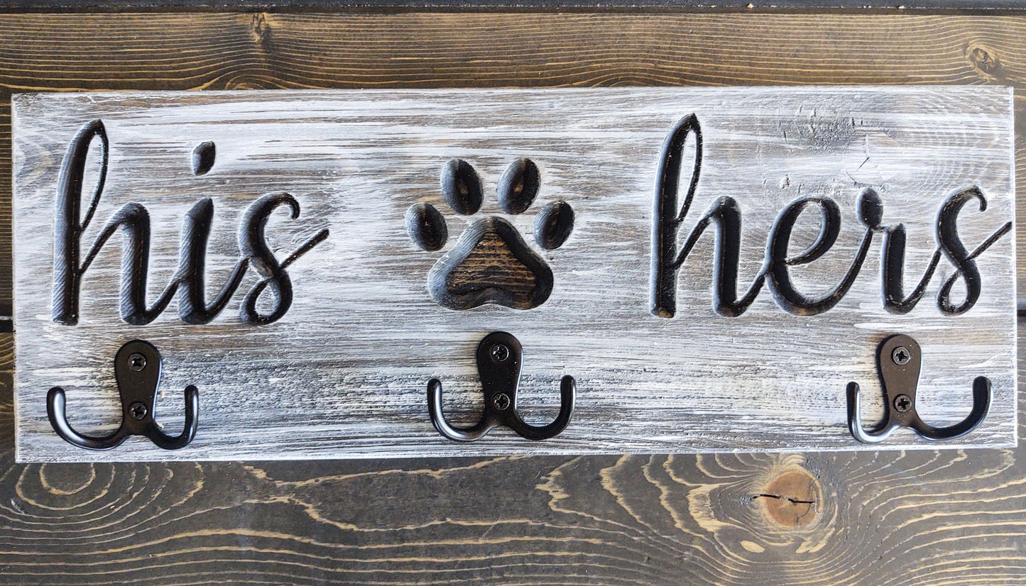 His "Paw" Hers w/hooks for leashes, keys, etc.!