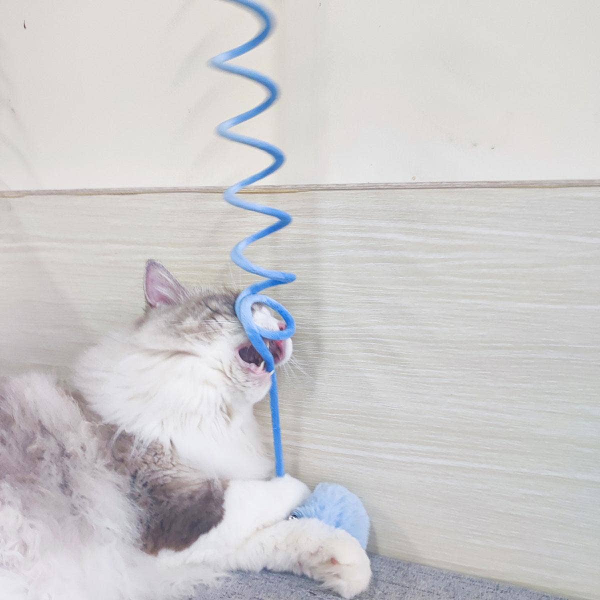Interactive Plush Cat Toy with Self-Hi Sucker and Spring Rabbit Hair Ball!
