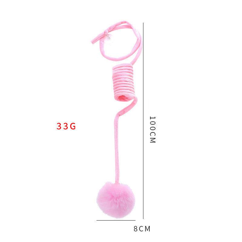 Interactive Plush Cat Toy with Self-Hi Sucker and Spring Rabbit Hair Ball!
