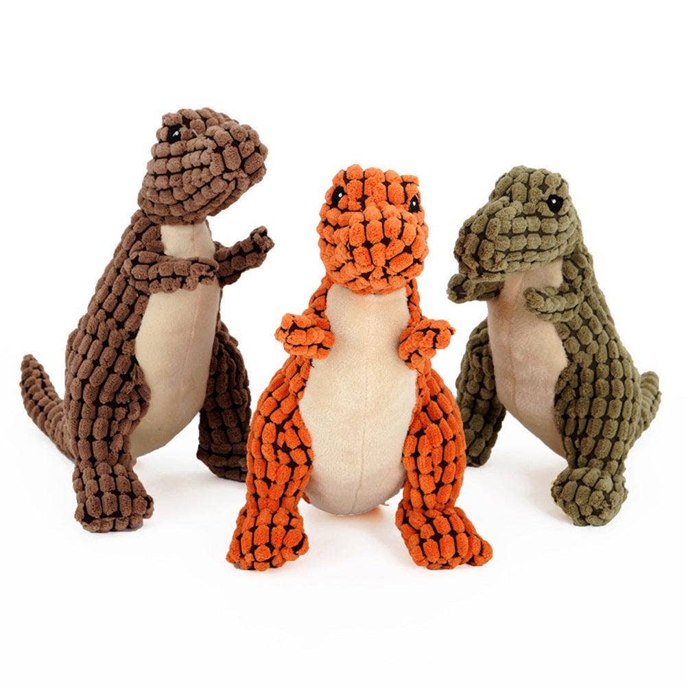 Giant Fleece Dinosaur Interactive Dog Toy with Squeakers - Perfect for your Best Friend!